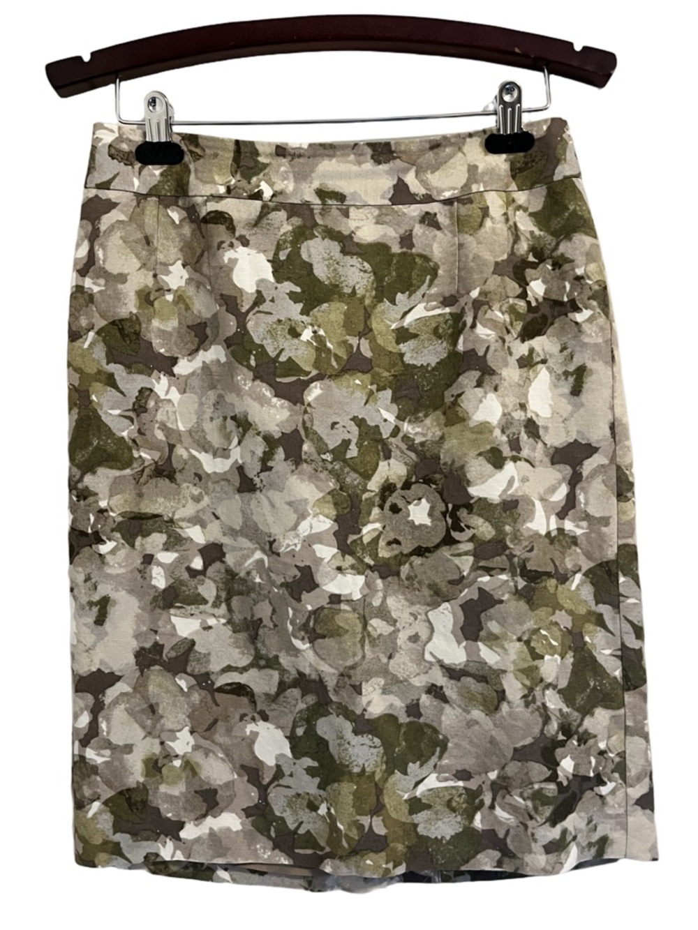 Banana Republic Olive and Taupe Linen Blend Pencil Skirt size 6